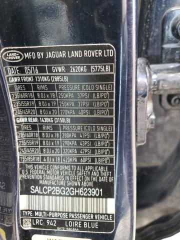 SALCP2BG2GH623901 - 2016 LAND ROVER DISCOVERY SE BLUE photo 13