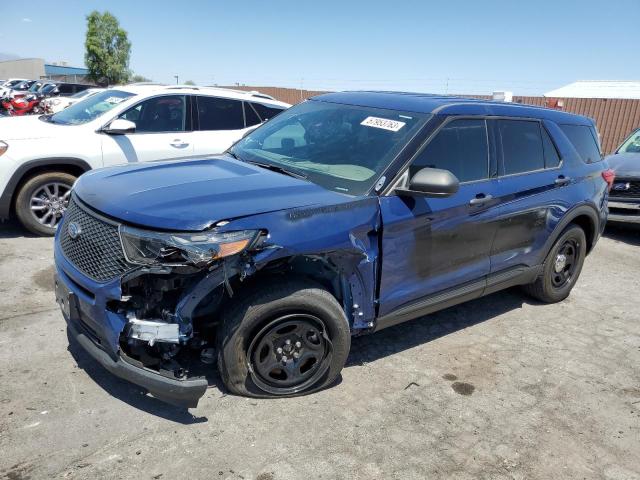 1FM5K8AB1MGA86992 - 2021 FORD EXPLORER POLICE INTERCEPTOR BLUE photo 1