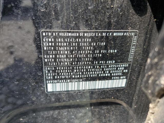 3VV3B7AXXJM140410 - 2018 VOLKSWAGEN TIGUAN SE შავი ფოტო 12