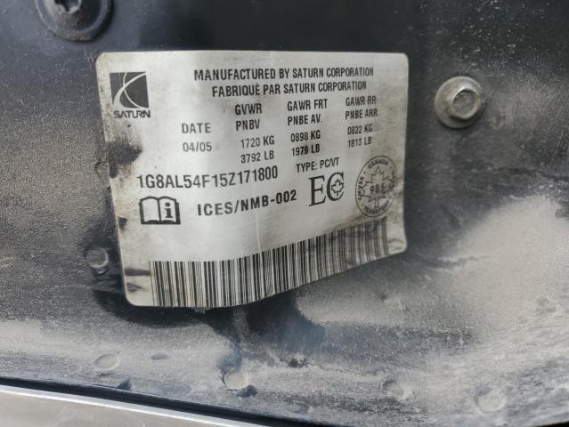 1G8AL54F15Z171800 - 2005 SATURN ION LEVEL 3 TAN photo 12