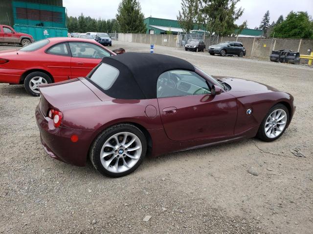 4USBT33535LS57887 - 2005 BMW Z4 2.5 BURGUNDY photo 3