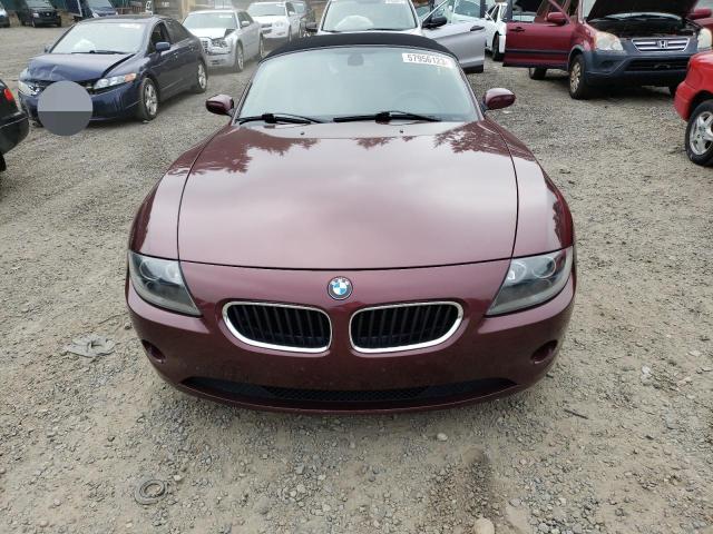 4USBT33535LS57887 - 2005 BMW Z4 2.5 BURGUNDY photo 5