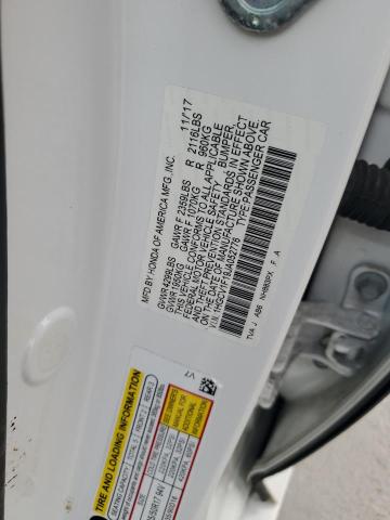 1HGCV1F19JA052776 - 2018 HONDA ACCORD LX WHITE photo 12