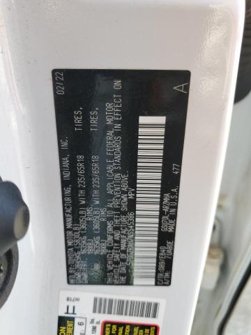 5TDGZRAH7NS545386 - 2022 TOYOTA HIGHLANDER XLE თეთრი ფოტო 14