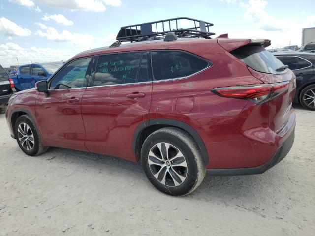 5TDGZRAH7NS100047 - 2022 TOYOTA HIGHLANDER XLE RED photo 2