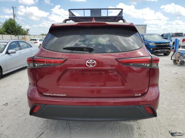 5TDGZRAH7NS100047 - 2022 TOYOTA HIGHLANDER XLE RED photo 6