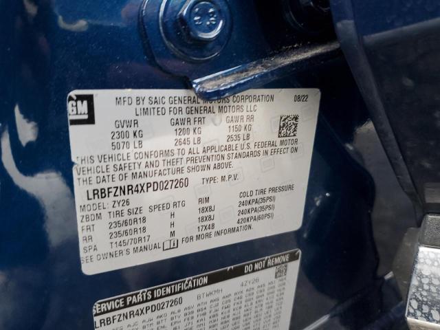 LRBFZNR4XPD027260 - 2023 BUICK ENVISION ESSENCE Կապույտ լուսանկար 14