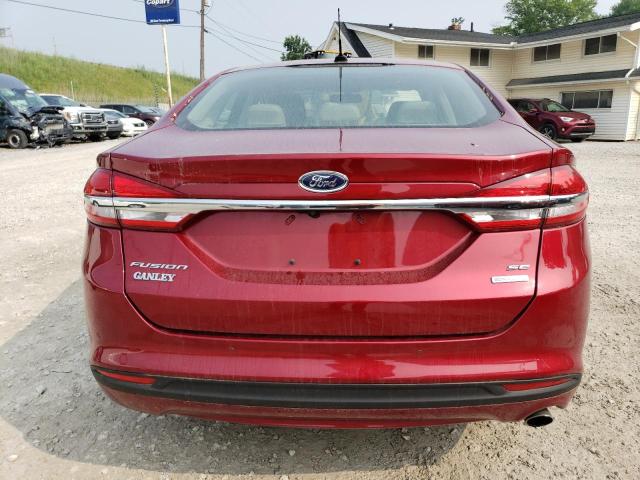 3FA6P0HD3JR201959 - 2018 FORD FUSION SE RED photo 6