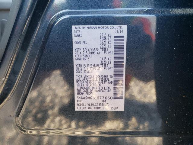 5N1AR2MM7EC677650 - 2014 NISSAN PATHFINDER S TEAL photo 13