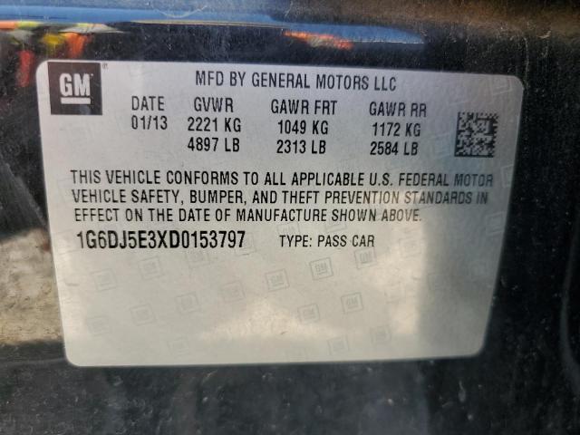 1G6DJ5E3XD0153797 - 2013 CADILLAC CTS PERFORMANCE COLLECTION Черный фото 12