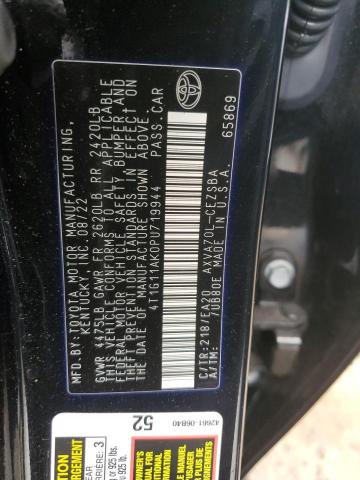 4T1G11AK0PU719944 - 2023 TOYOTA CAMRY SE NIGHT SHADE BLACK photo 12