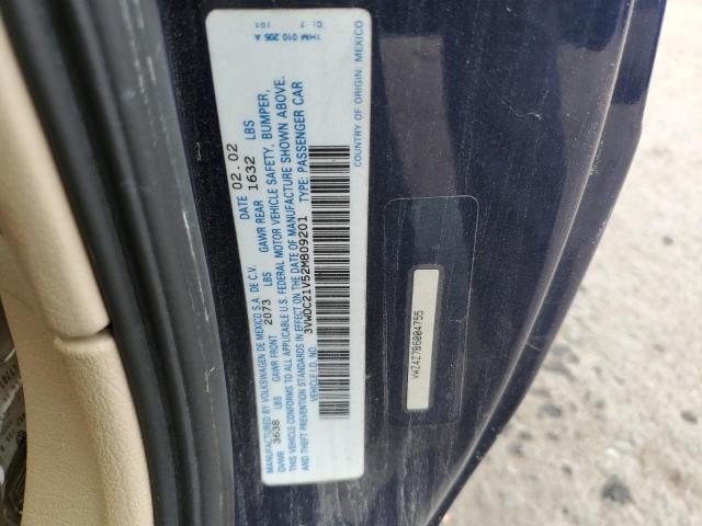 3VWDC21V52M809201 - 2002 VOLKSWAGEN CABRIO GLX 蓝色 照片 12