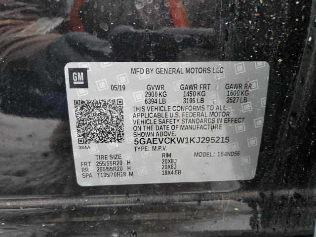 5GAEVCKW1KJ295215 - 2019 BUICK ENCLAVE AVENIR 黑色 照片 12