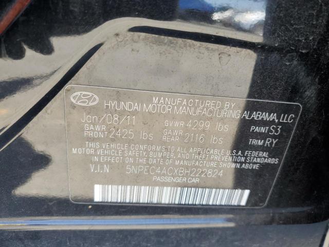 5NPEC4ACXBH222824 - 2011 HYUNDAI SONATA SE BLACK photo 12