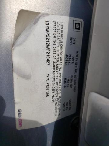 1G2WP5212WF218427 - 1998 PONTIAC GRAND PRIX GTP Turkuaz foto 12