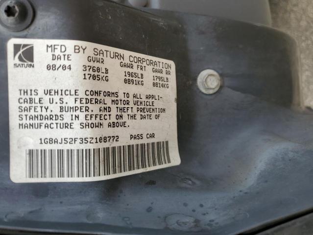 1G8AJ52F35Z108772 - 2005 SATURN ION LEVEL 2 黑色 照片 12