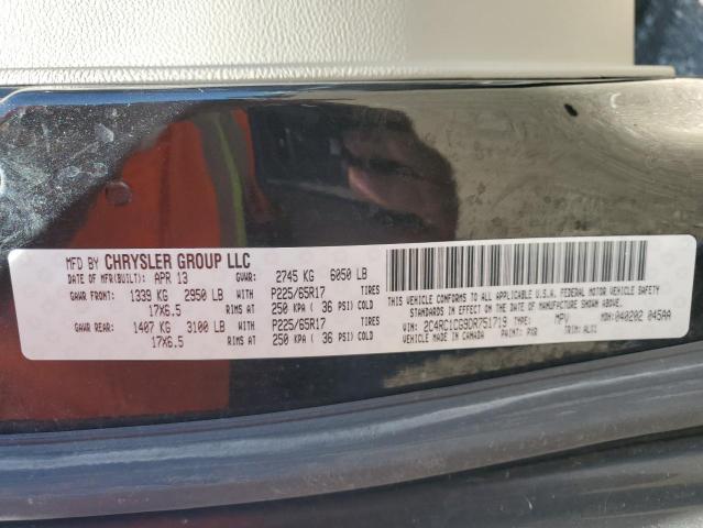 2C4RC1CG9DR751719 - 2013 CHRYSLER TOWN & COU TOURING L BLACK photo 13