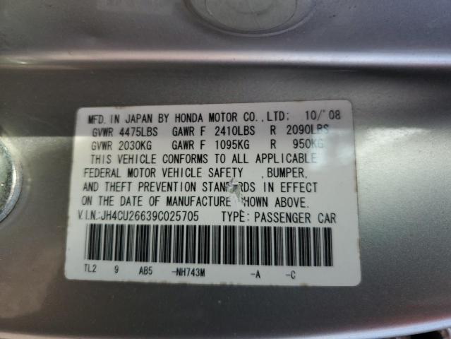 JH4CU26639C025705 - 2009 ACURA TSX SILVER photo 13