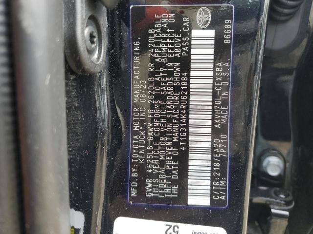 4T1G31AK4RU621884 - 2024 TOYOTA CAMRY SE NIGHT SHADE BLACK photo 12