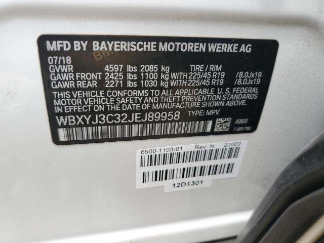 WBXYJ3C32JEJ89958 - 2018 BMW X2 SDRIVE28I Ақ фото 13