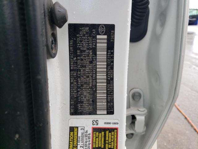 4T1B61HK4KU766467 - 2019 TOYOTA CAMRY XSE Ақ фото 12