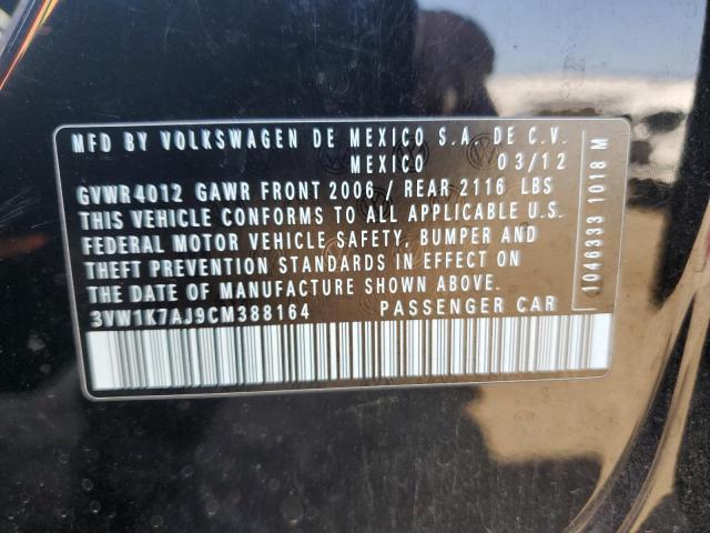 3VW1K7AJ9CM388164 - 2012 VOLKSWAGEN JETTA BASE 黑色 照片 13
