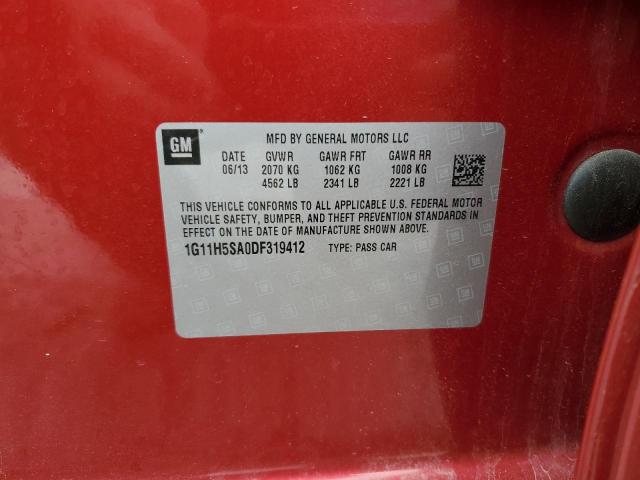1G11H5SA0DF319412 - 2013 CHEVROLET MALIBU LTZ RED photo 13