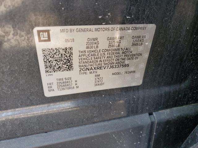 2GNAXREV7J6337595 - 2018 CHEVROLET EQUINOX LS CHARCOAL photo 13