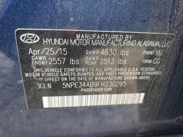 5NPE34AB9FH230295 - 2015 HYUNDAI SONATA SPORT BLUE photo 12