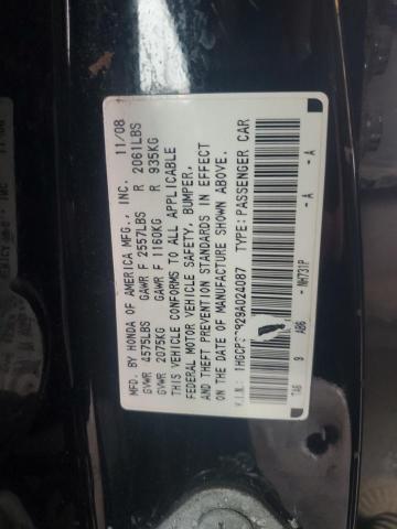 1HGCP36829A024087 - 2009 HONDA ACCORD EXL BLACK photo 12