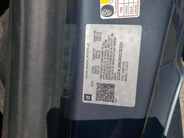 1G1FK1R61K0132231 - 2019 CHEVROLET CAMARO ZL1 灰色 照片 12