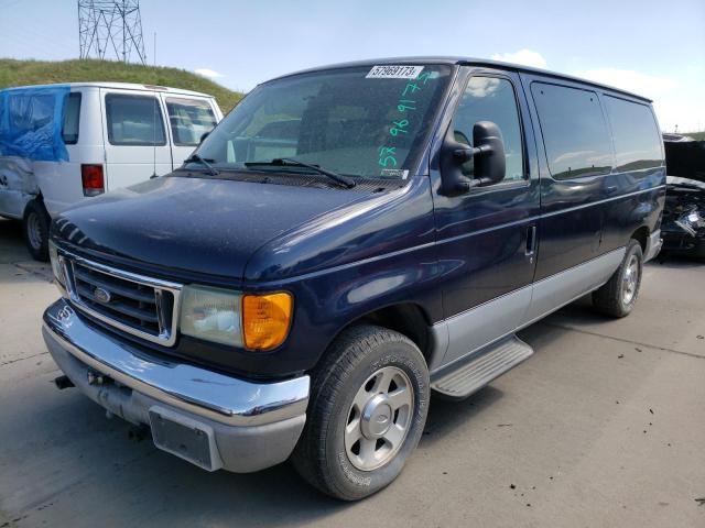 1FMRE11L54HA28449 - 2004 FORD ECONOLINE E150 WAGON BLUE photo 1