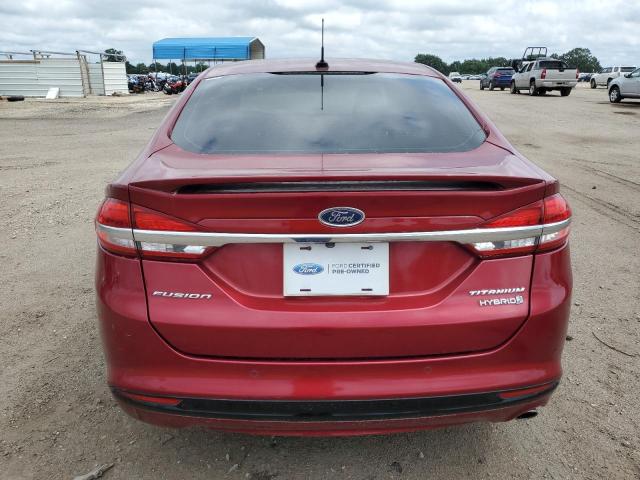 3FA6P0RU4HR309581 - 2017 FORD FUSION TITANIUM HEV RED photo 6