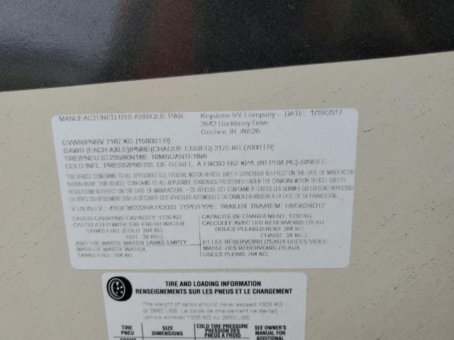 4YDF36222HA742003 - 2017 KEYSTONE MONTANA TWO TONE photo 10