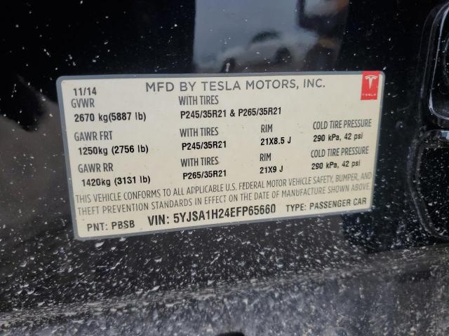 5YJSA1H24EFP65660 - 2014 TESLA MODEL S BLACK photo 13