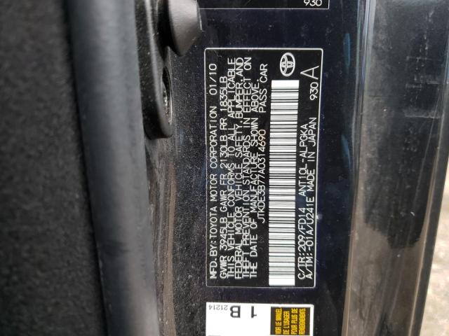 JTKDE3B77A0314690 - 2010 TOYOTA SCION TC 黑色 照片 12