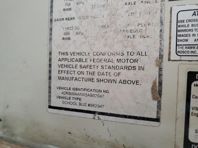 4DRBWAANX5A982947 - 2005 IC CORPORATION 3000 YELLOW photo 10