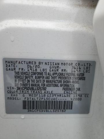 3N1CP5DV8LL525782 - 2020 NISSAN KICKS SR WHITE photo 12