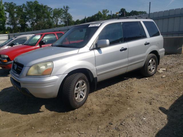 2HKYF18604H619304 - 2004 HONDA PILOT EXL SILVER photo 1