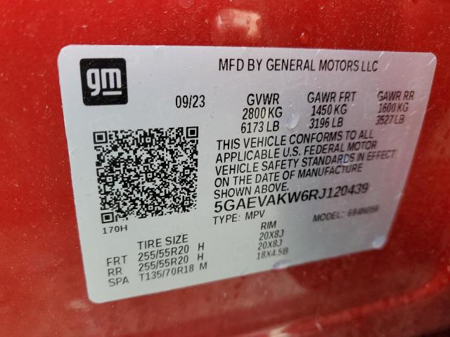 5GAEVAKW6RJ120439 - 2024 BUICK ENCLAVE ESSENCE წითელი ფოტო 13