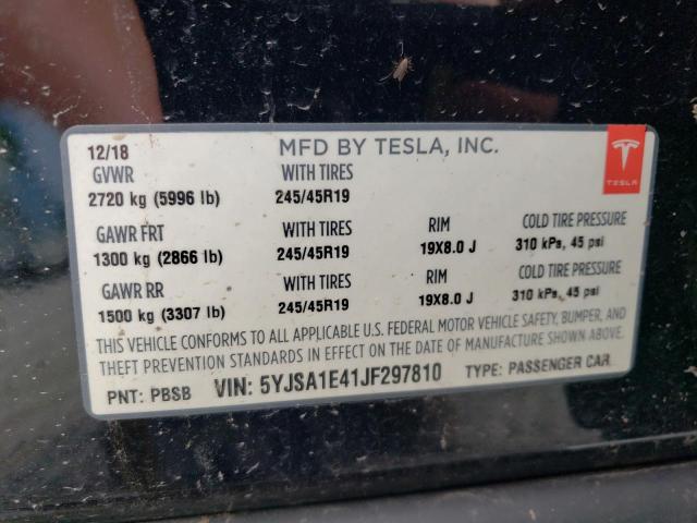 5YJSA1E41JF297810 - 2018 TESLA MODEL S Qara foto 12