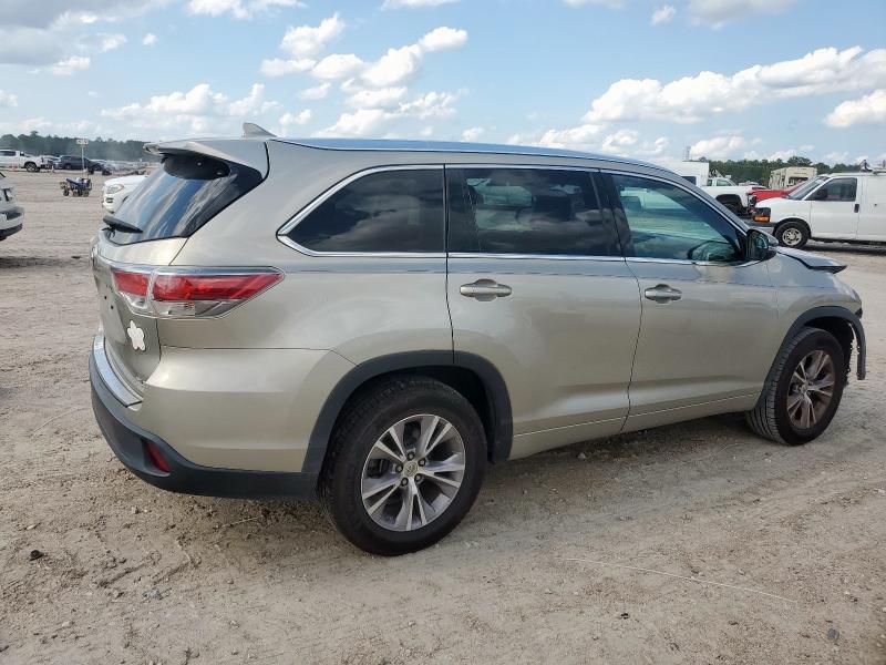 5TDKKRFHXES009393 - 2014 TOYOTA HIGHLANDER XLE BEIGE photo 3