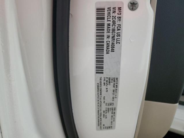 2C4RC1BG7NR140848 - 2022 CHRYSLER PACIFICA TOURING L Ağ foto 13