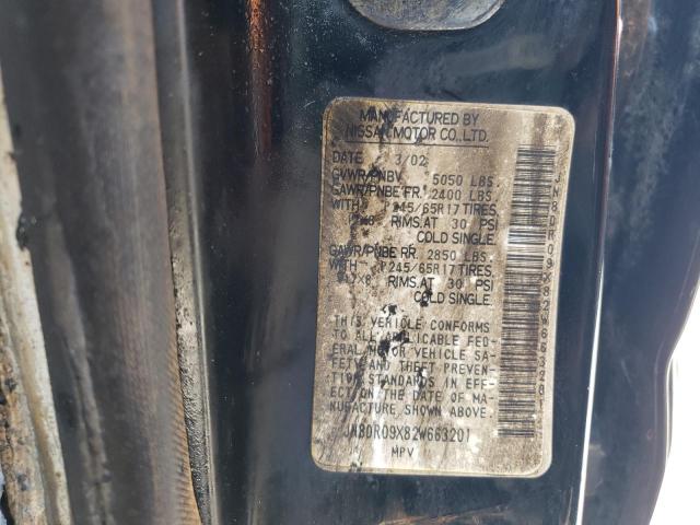 JN8DR09X82W663201 - 2002 NISSAN PATHFINDER LE BLACK photo 13