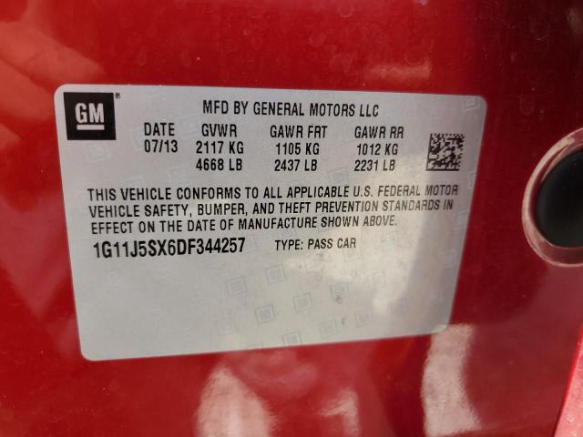 1G11J5SX6DF344257 - 2013 CHEVROLET MALIBU LTZ წითელი ფოტო 13