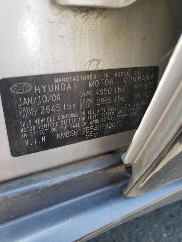 KM8SB12B54U690023 - 2004 HYUNDAI SANTA FE GL SILVER photo 13