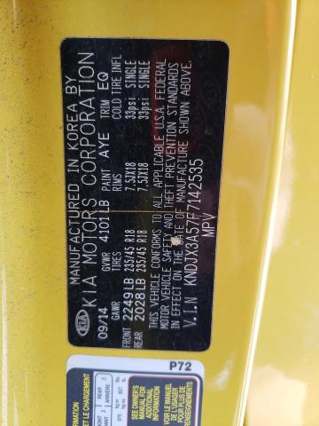 KNDJX3A57F7142535 - 2015 KIA SOUL ! YELLOW photo 12