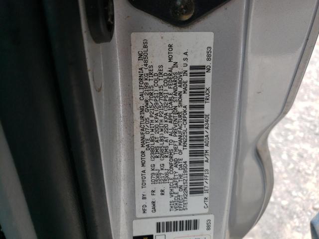 5TETX22N15Z119504 - 2005 TOYOTA TACOMA ACCESS CAB ვერცხლისფერი ფოტო 13
