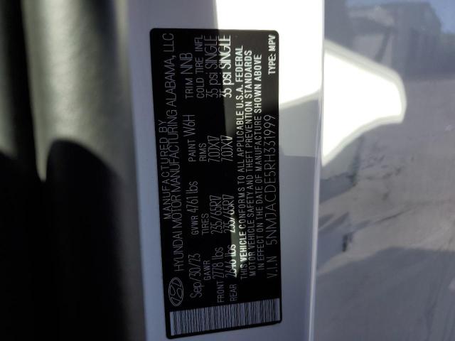 5NMJACDE5RH331999 - 2024 HYUNDAI TUCSON SE WHITE photo 14