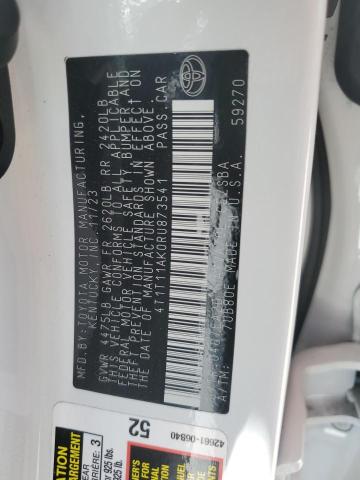 4T1T11AK0RU873541 - 2024 TOYOTA CAMRY SE NIGHT SHADE WHITE photo 12